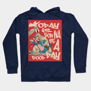 Today is gonna be a good day funny cartoon cat vinatge Hoodie